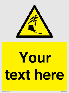 Custom warning kite flying near powerlines